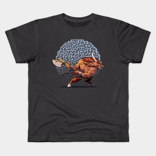 Minotaur Running Kids T-Shirt